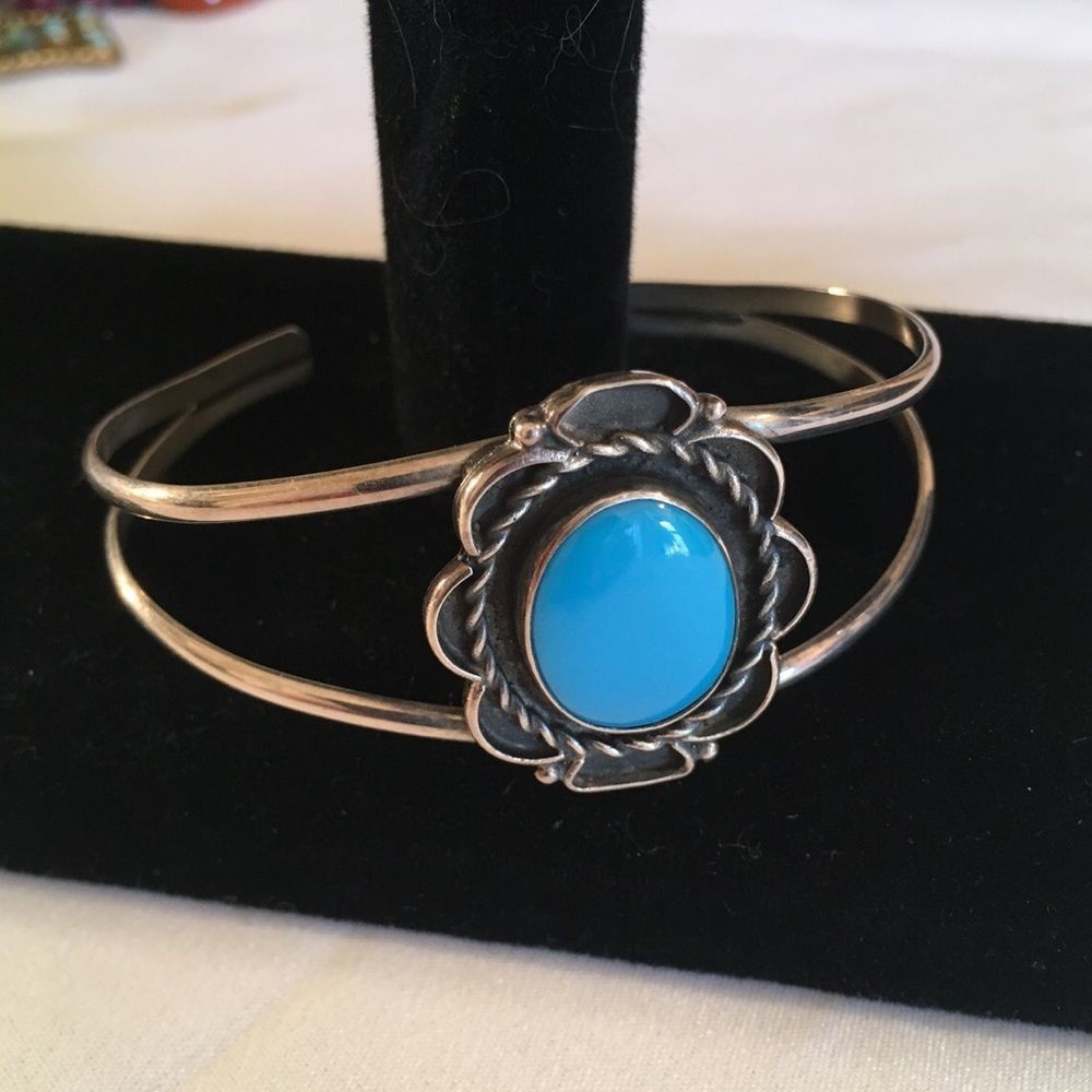 Vintage Sterling And Turquoise Bracelet